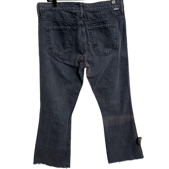 Mother Denim Jeans The Nomad Crop Fray Faded Black Size 26 Grunge Emo Goth - Picture 2 of 5